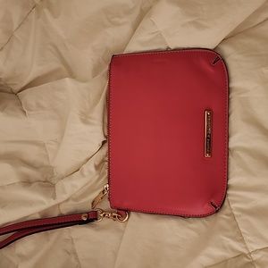 Poppy & peonies wristlet hot pink